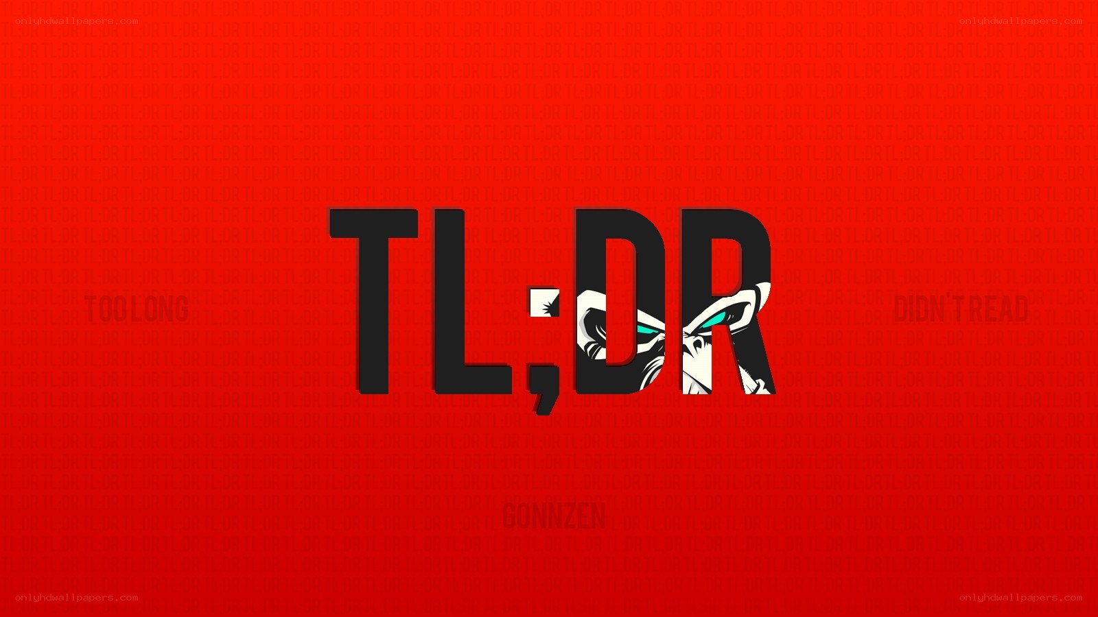 TL;DR logo with character