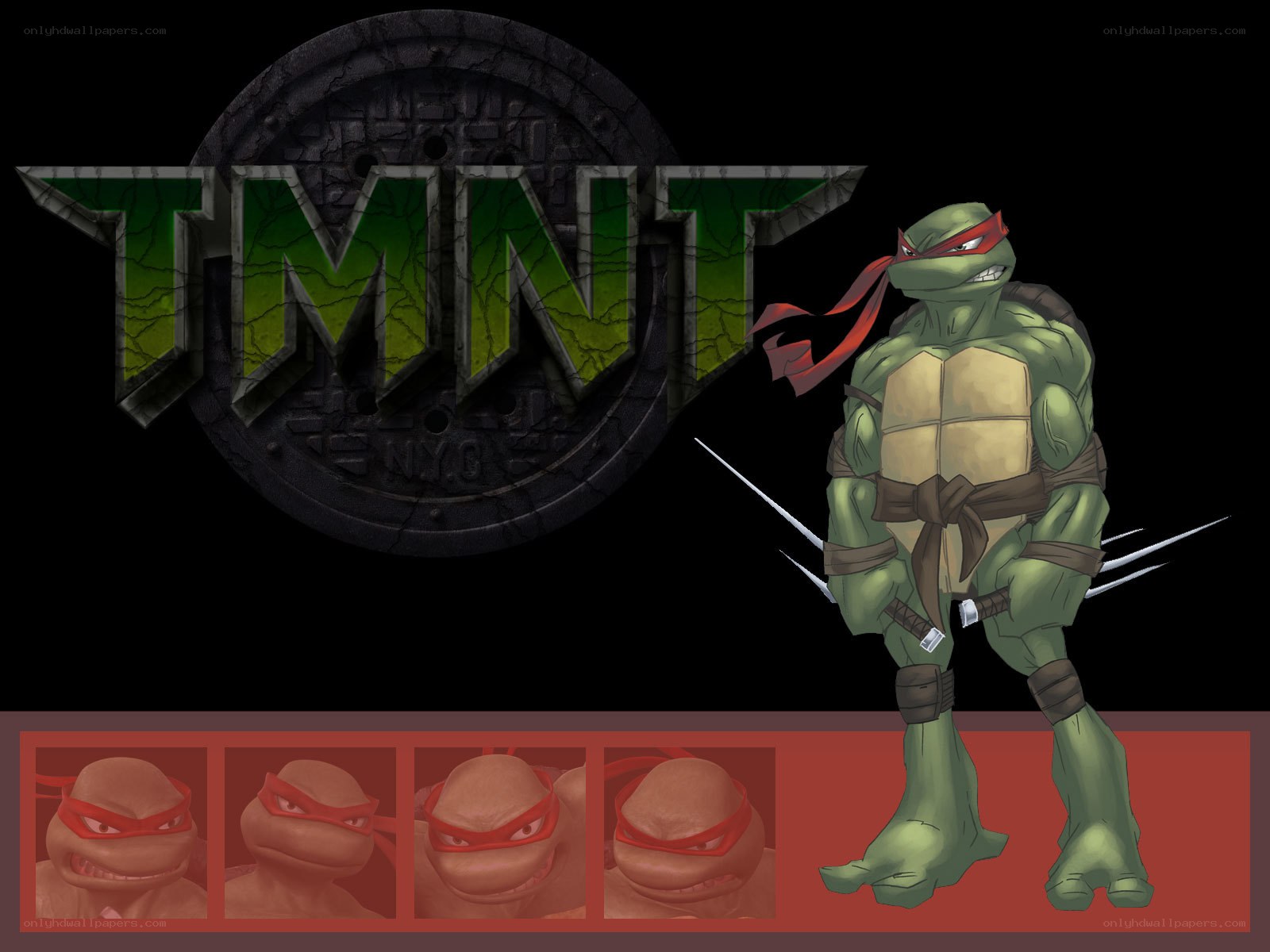 TMNT character art with logo
