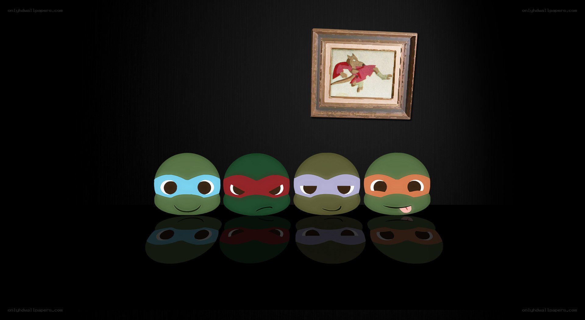 TMNT heads in dark room
