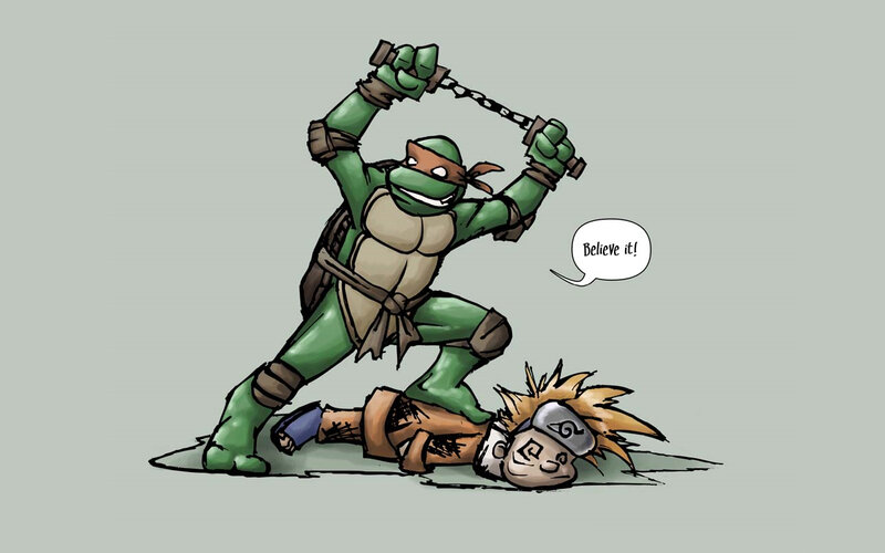 TMNT vs Naruto battle
