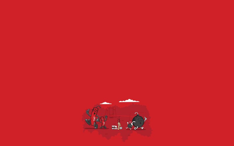 TNT and bomb characters playing