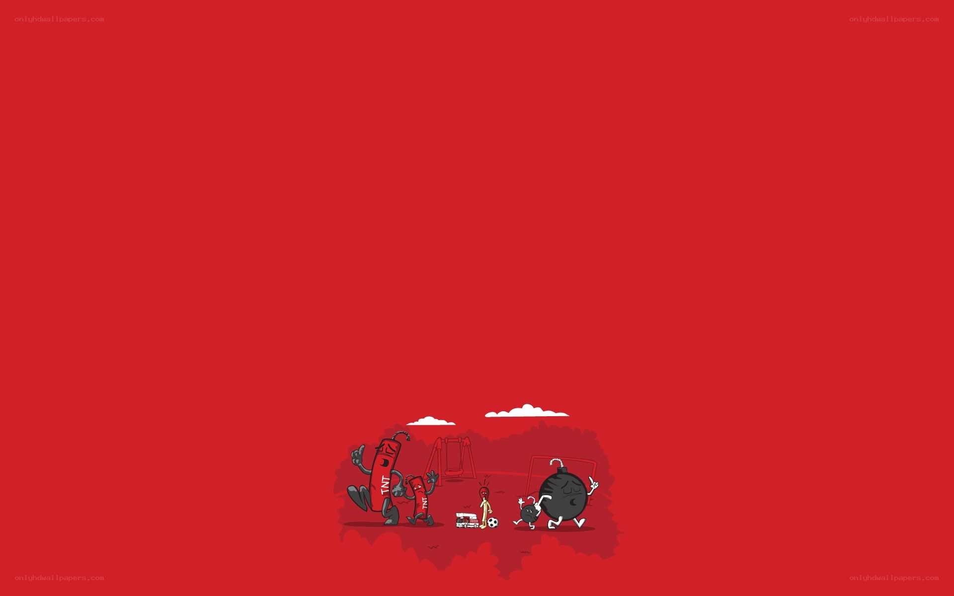 TNT and bomb characters playing