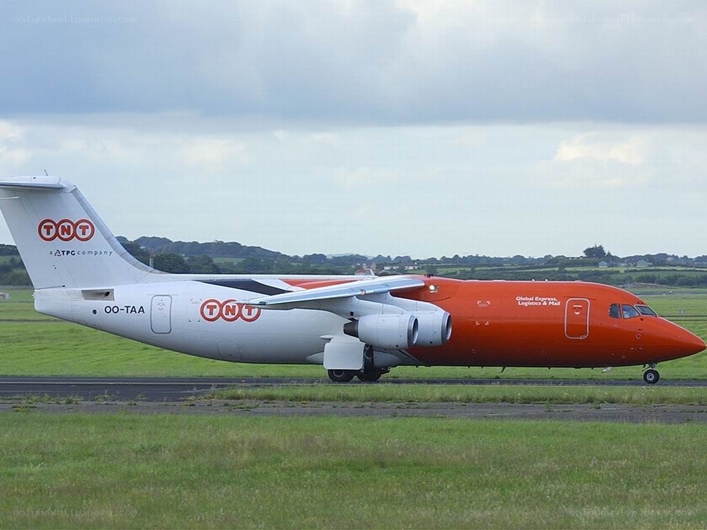 TNT cargo plane on runway