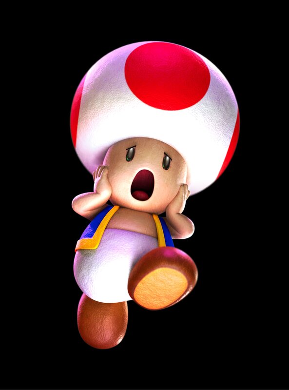 Toad Character in Mid-air