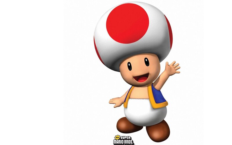 Toad Character Waving — White