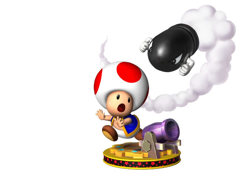 Toad dodging a Bullet Bill