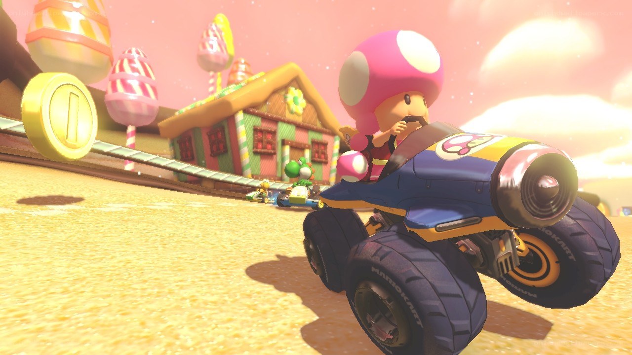 Toad in a kart race