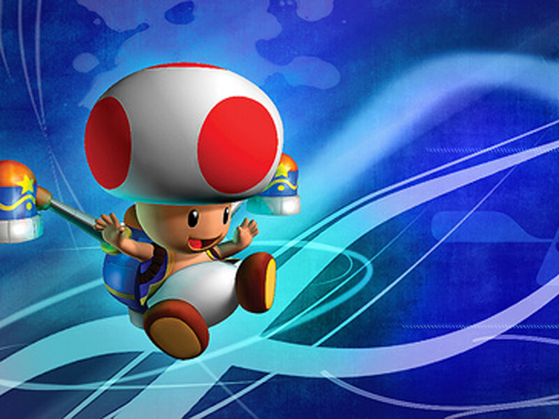 Toad in flight with hammer