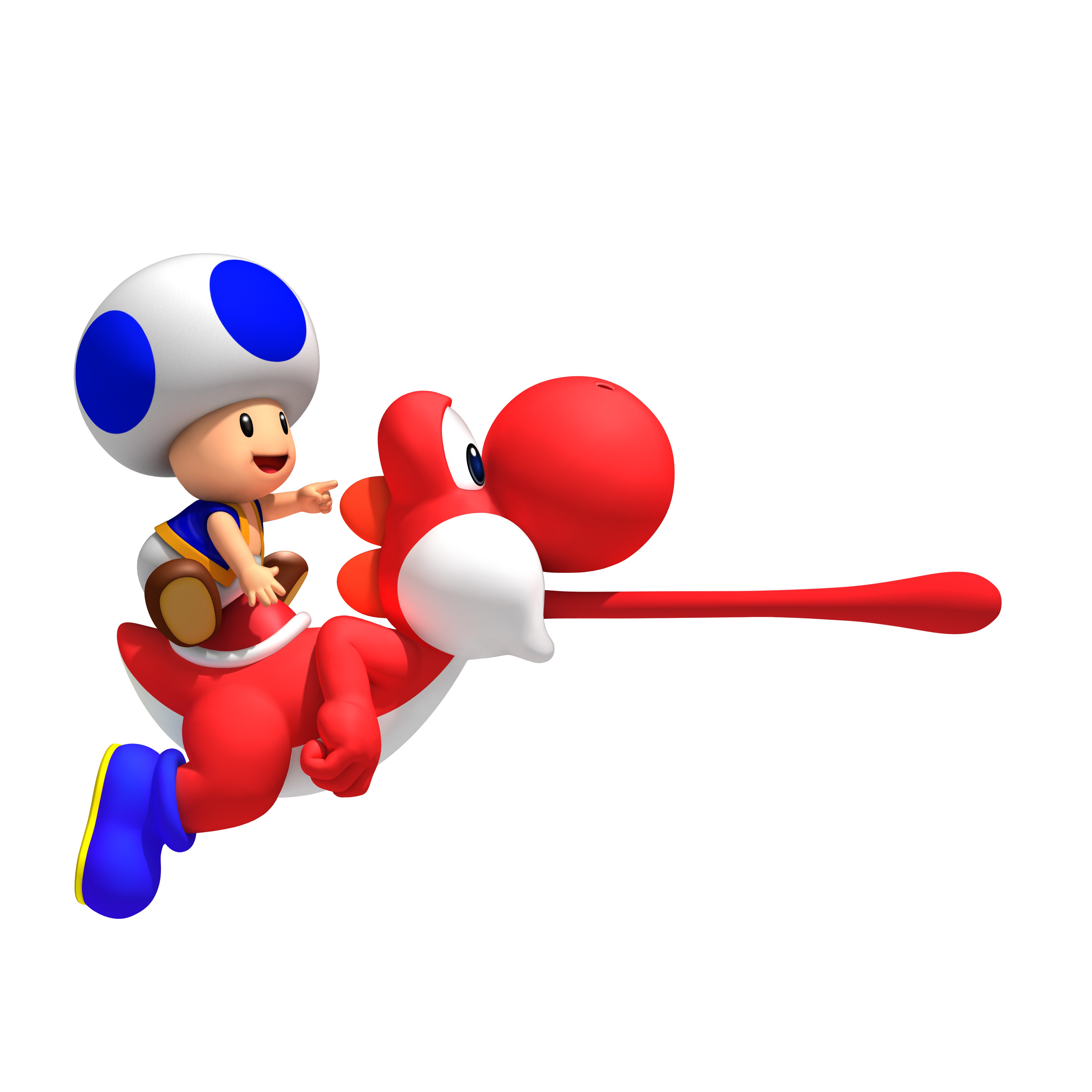 Toad riding a red Yoshi