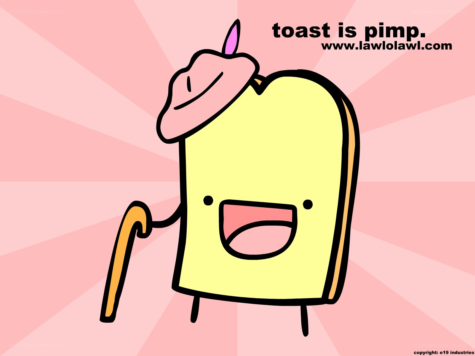 toast character with cane
