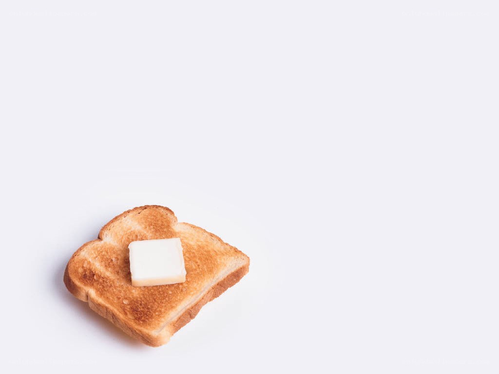 toast with butter on white