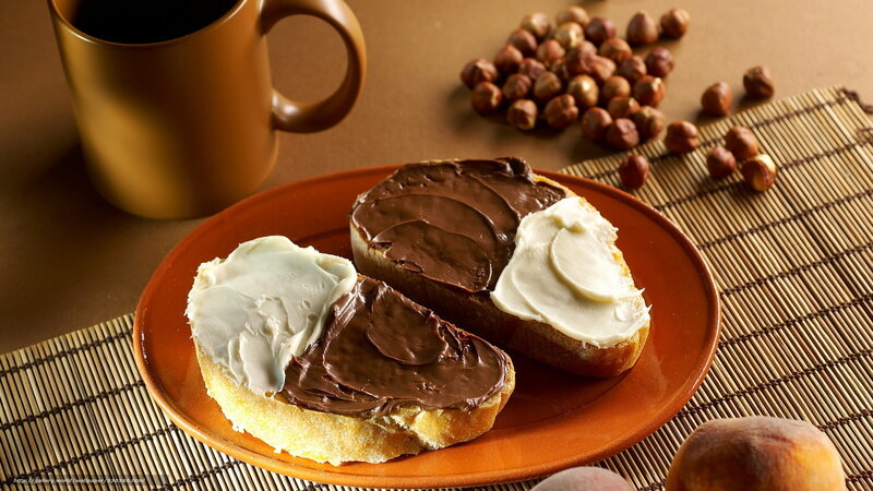 Toast with Chocolate and Cream — Brown, Warm