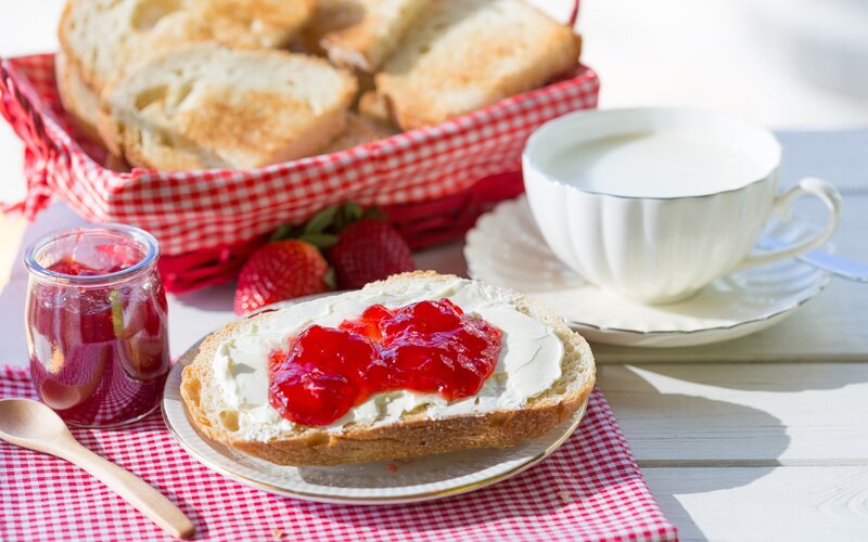 Toast with Jam and Cream