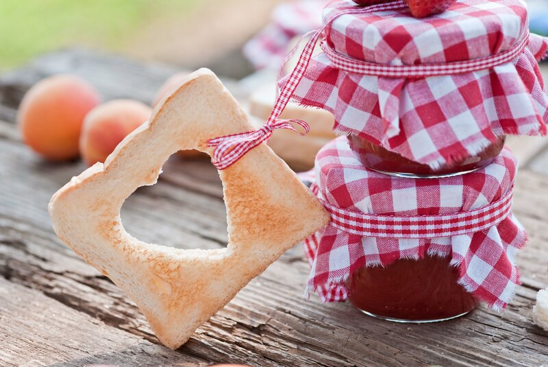 Toast with Jam Jars