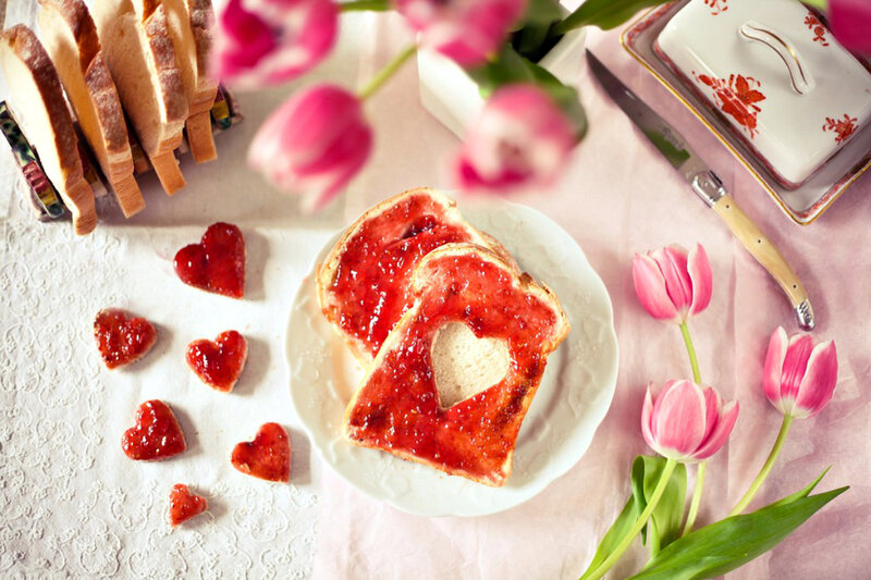 Toast with Jam on Plate