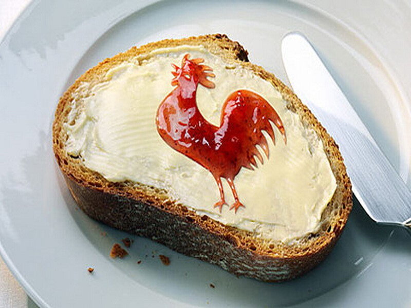 toast with jam rooster