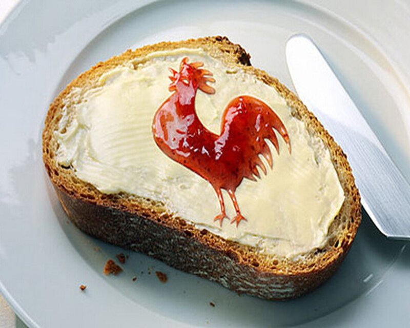 toast with jam rooster