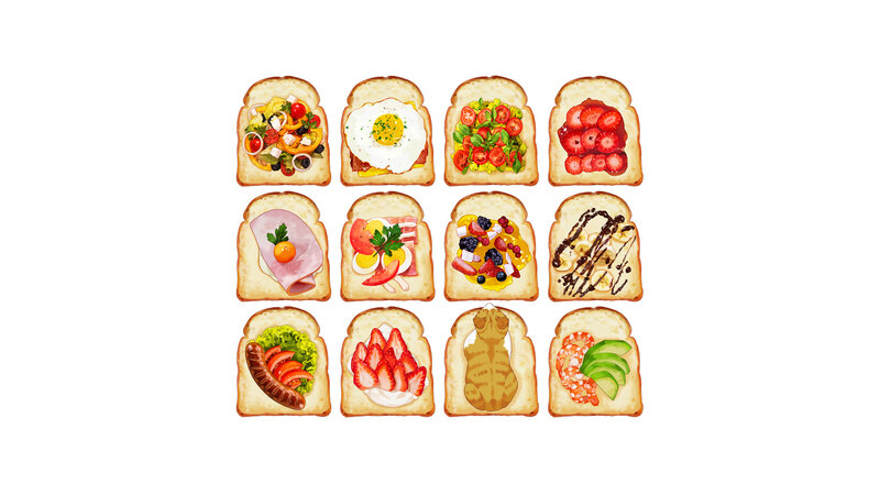 Toast with Various Toppings