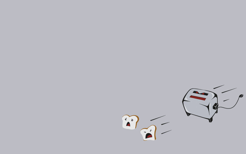 Toaster chasing bread