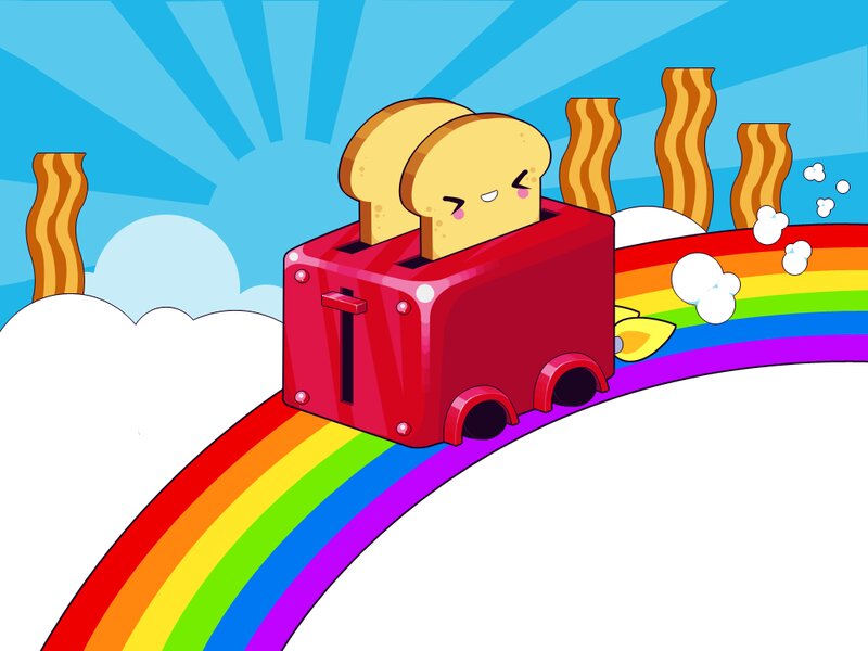 Toaster Train with Bread