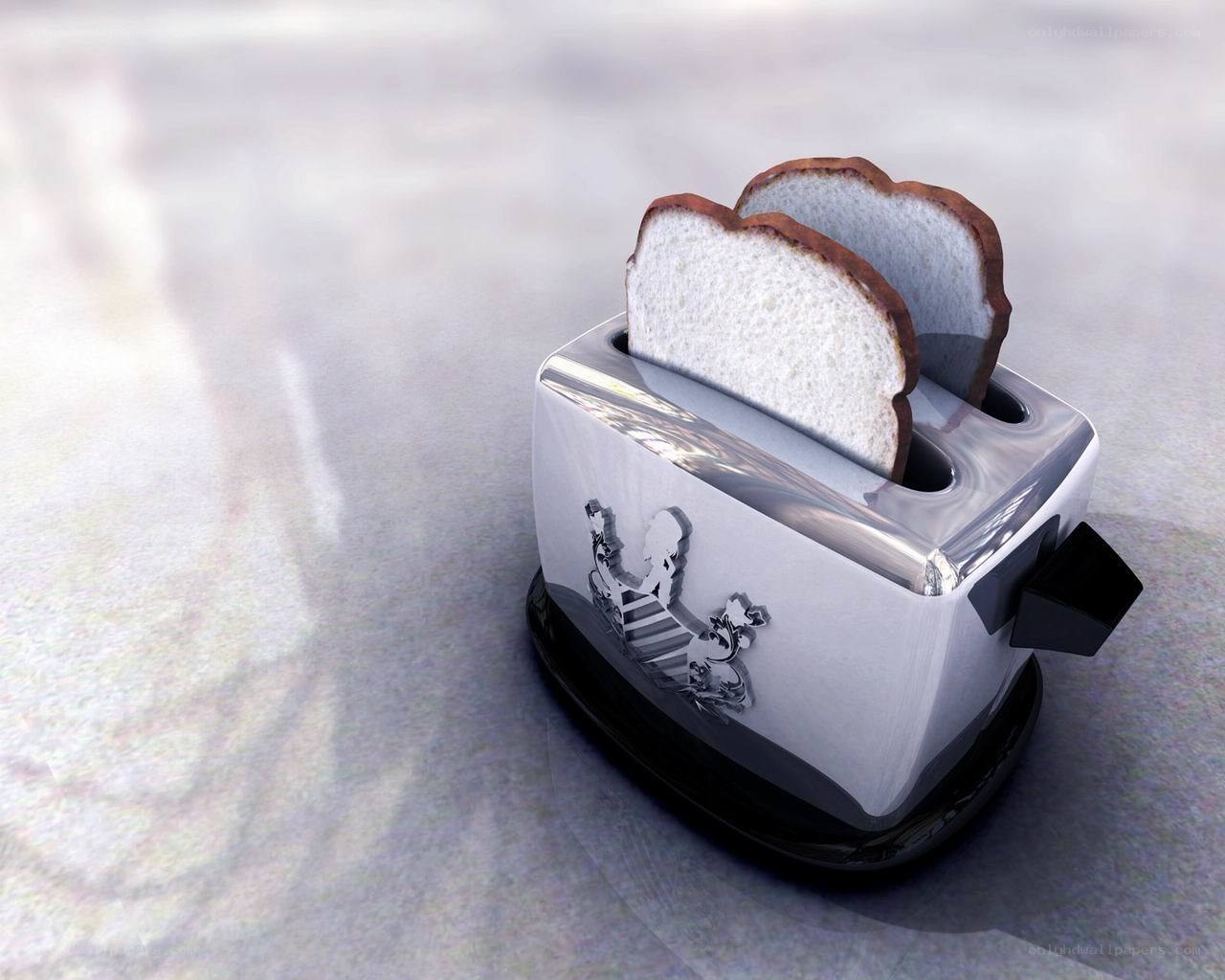 Toaster with bread slices