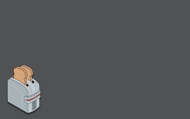 Toaster with Bread Slices — Gray
