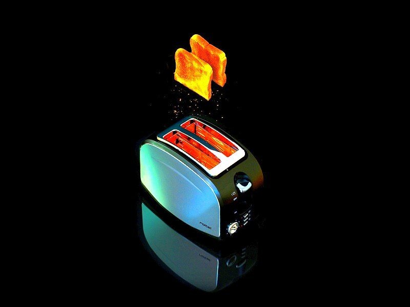 Toaster with flying toast
