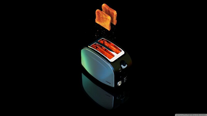 Toaster with Toast — Black, Dramatic