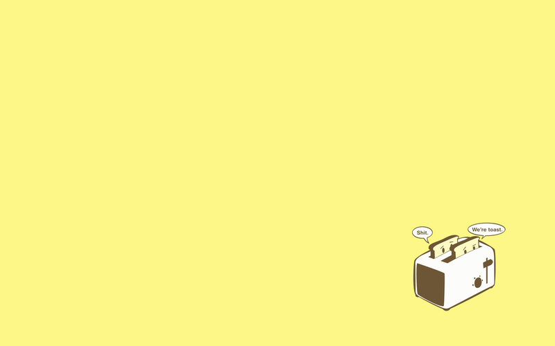 Toaster with Toast — Yellow, Humorous, Illustration