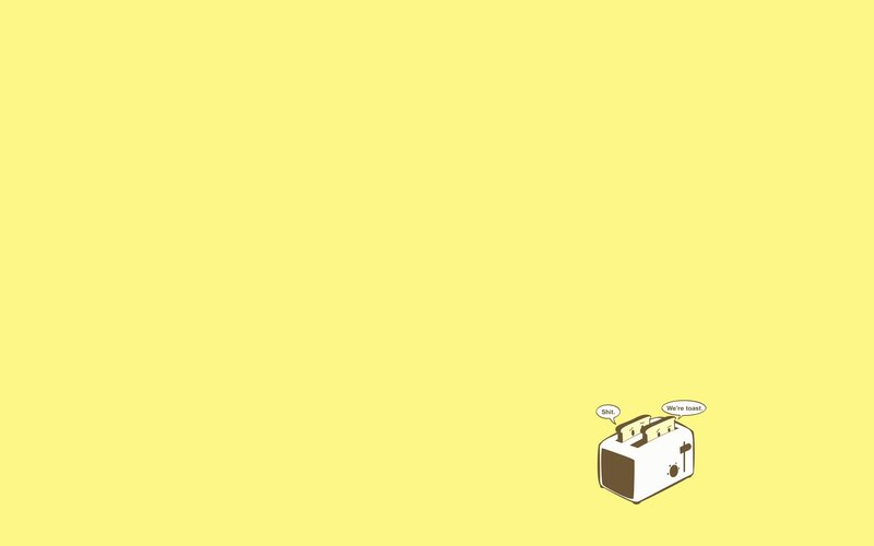 Toaster with Toast — Yellow, Humorous
