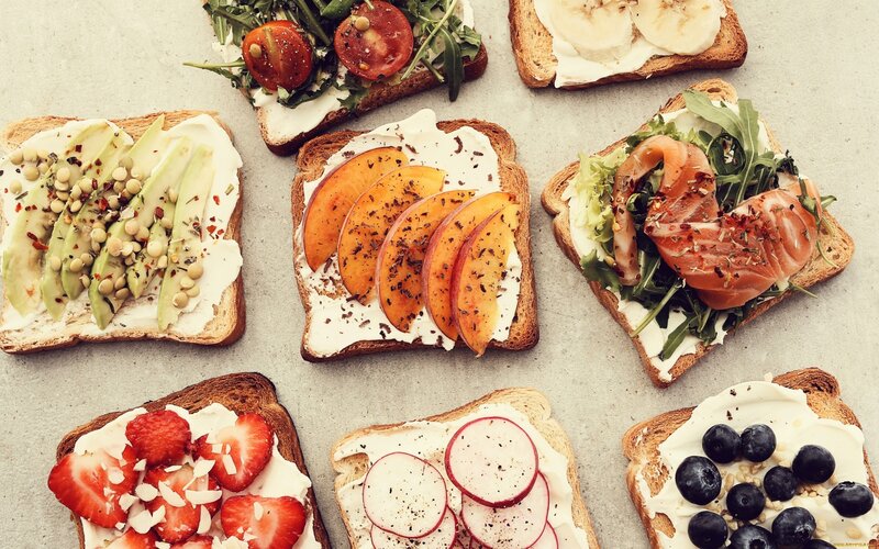 Toasts with Various Toppings