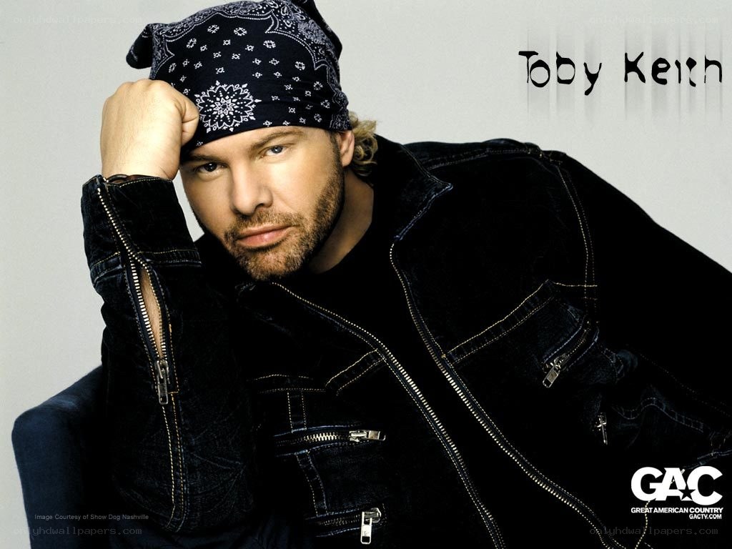 Toby Keith in bandana and jacket