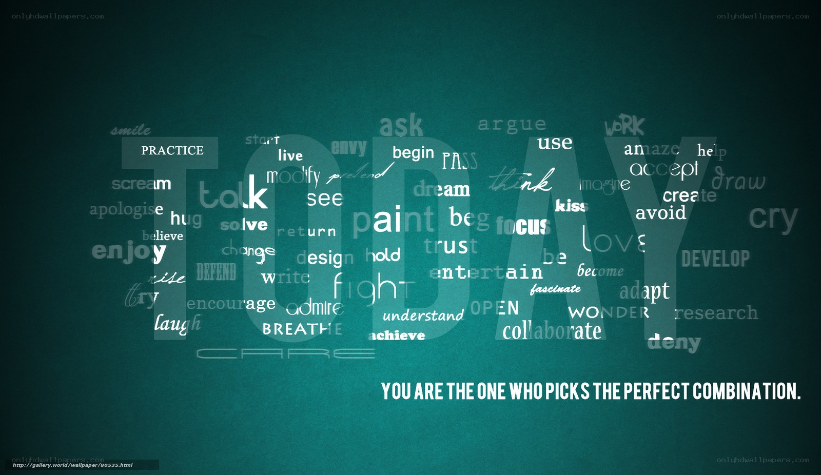 Today word cloud wallpaper