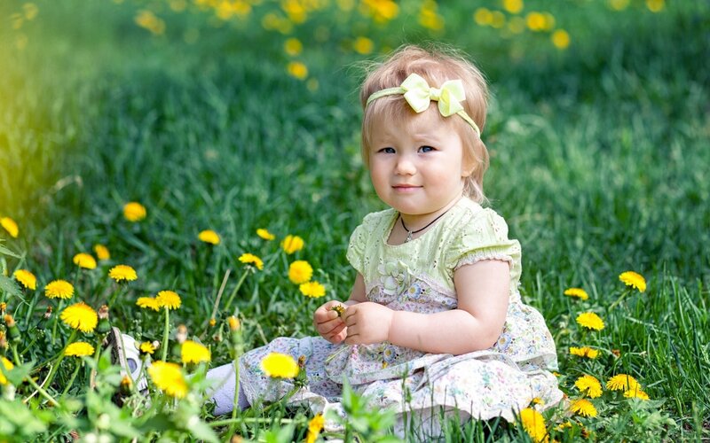 Toddler Girl in Field