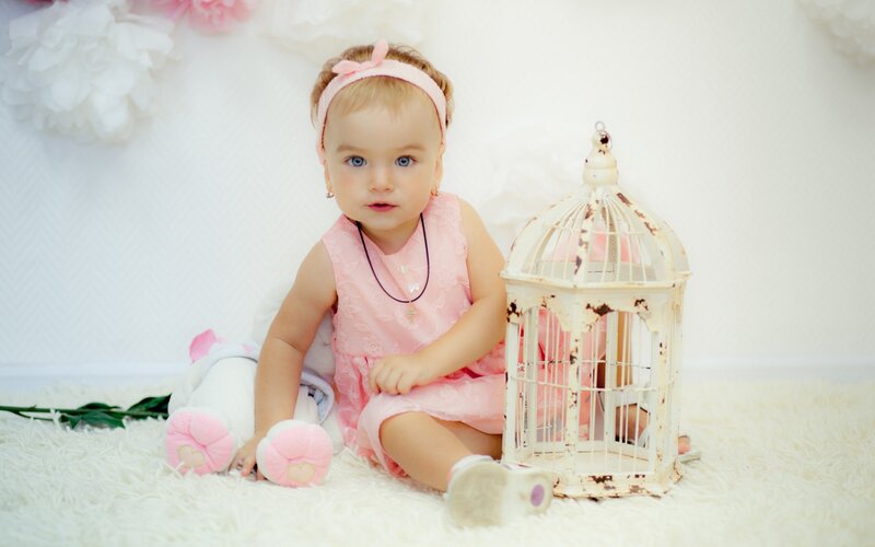 Toddler Girl in Pink Dress
