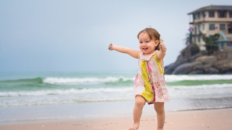 Toddler Girl on Beach