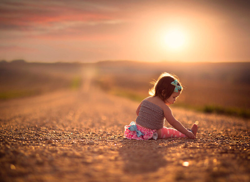 Toddler Girl on Road