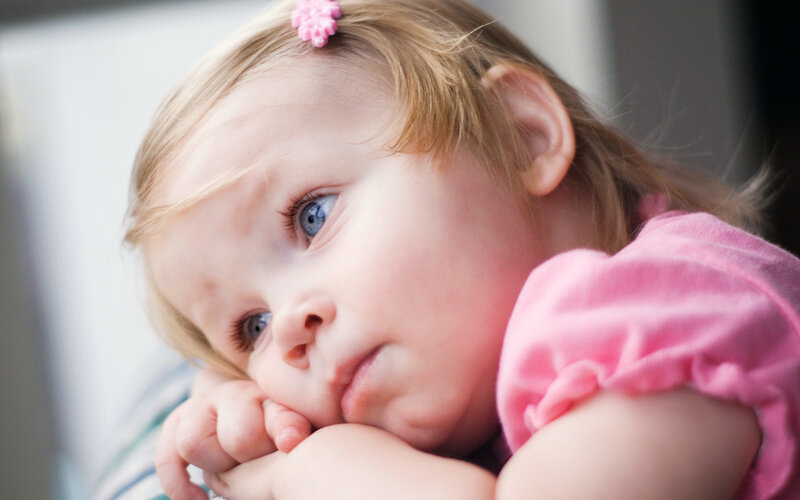 Toddler Girl with Blue Eyes