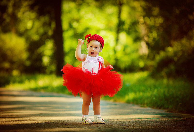 Toddler in Red Tutu