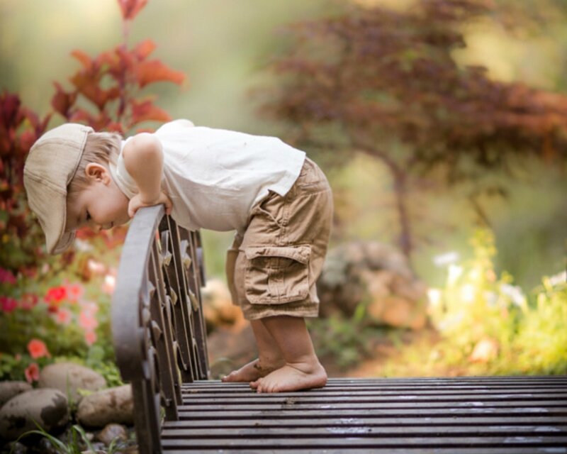 Toddler on a Bridge