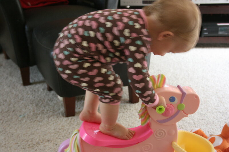 Toddler on Toy Horse