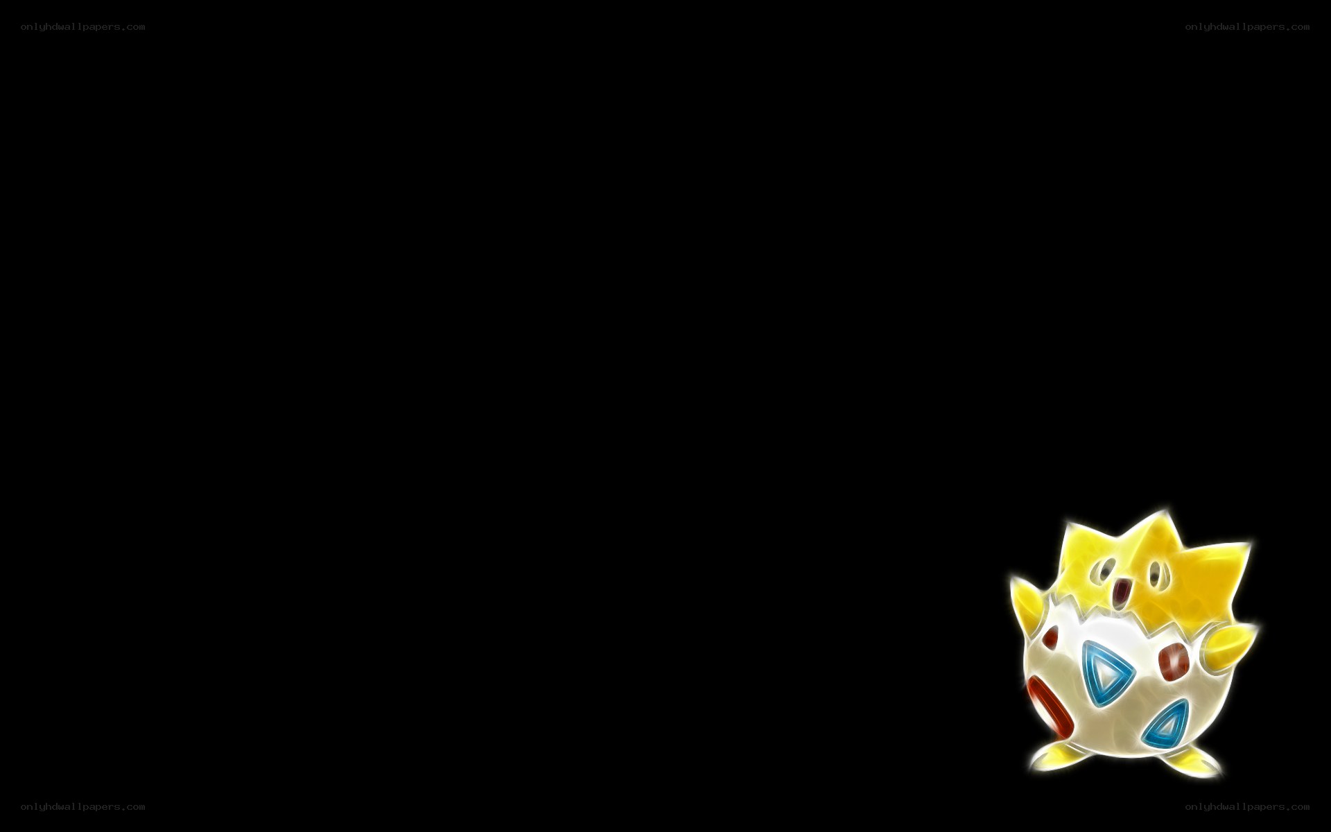 Togepi character on black background