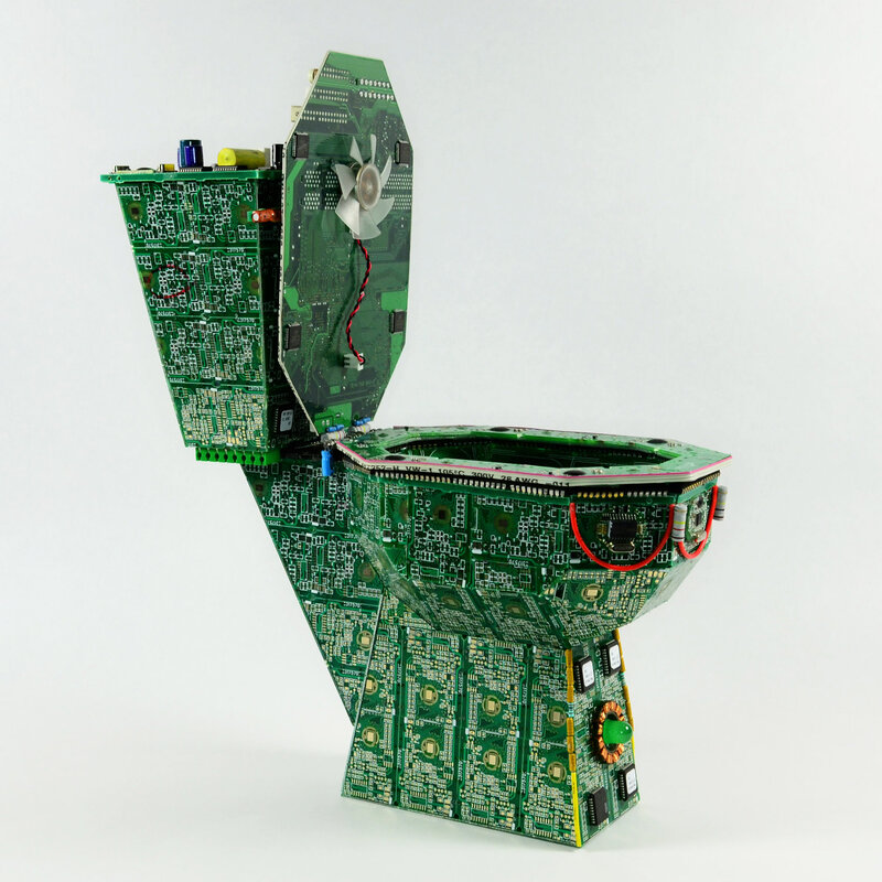 toilet made of circuit boards