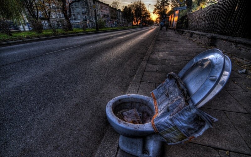 Toilet on Sidewalk