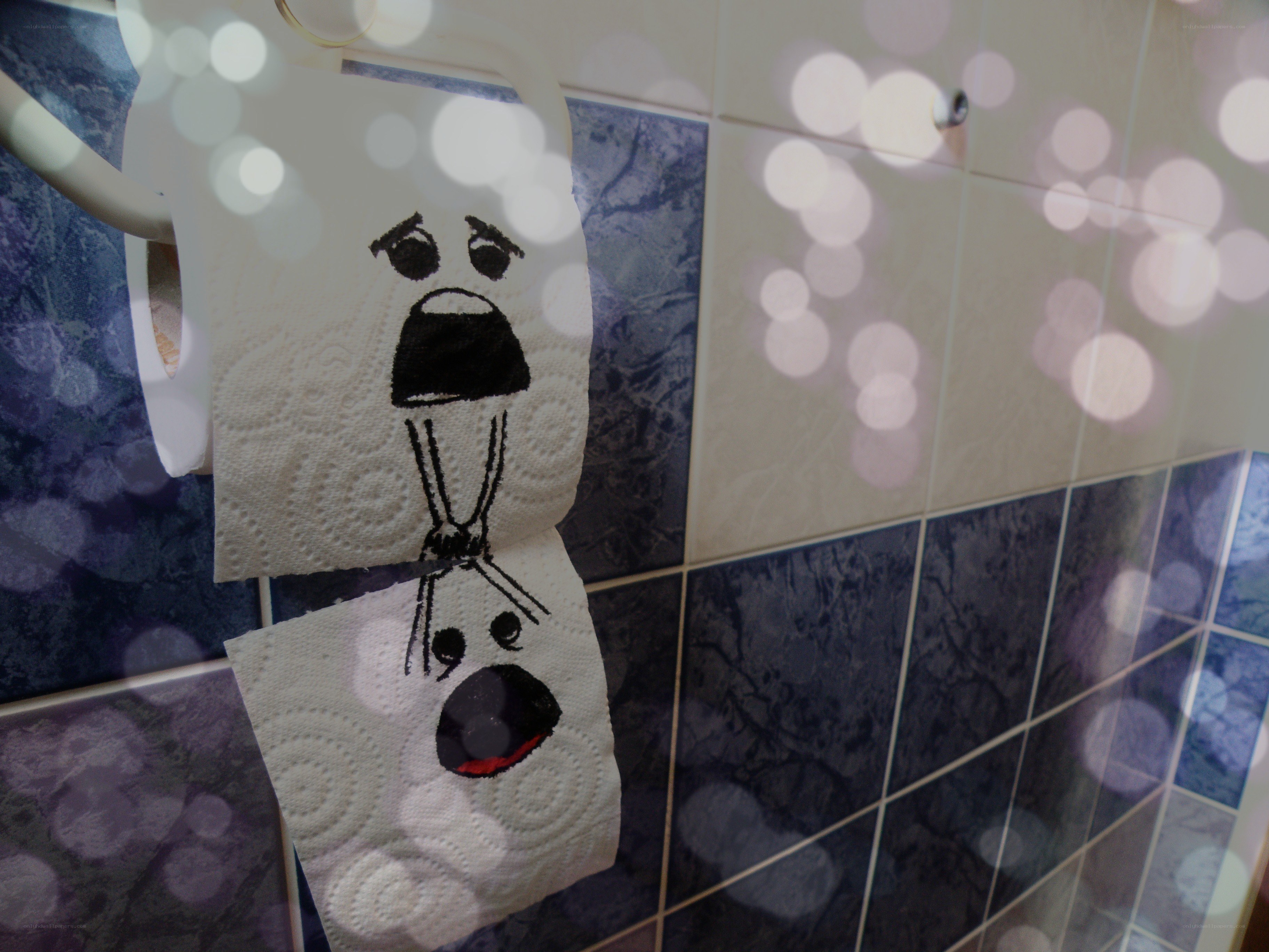 Toilet paper ghost drawing