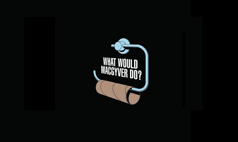 Toilet Paper Holder — Black, Humorous, Illustration, Toilet Paper Roll