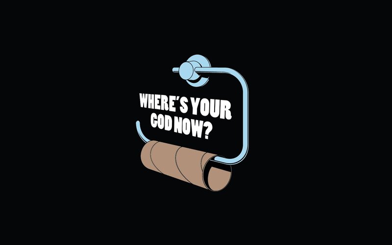 Toilet Paper Roll — Black, Humorous, Illustration, Text