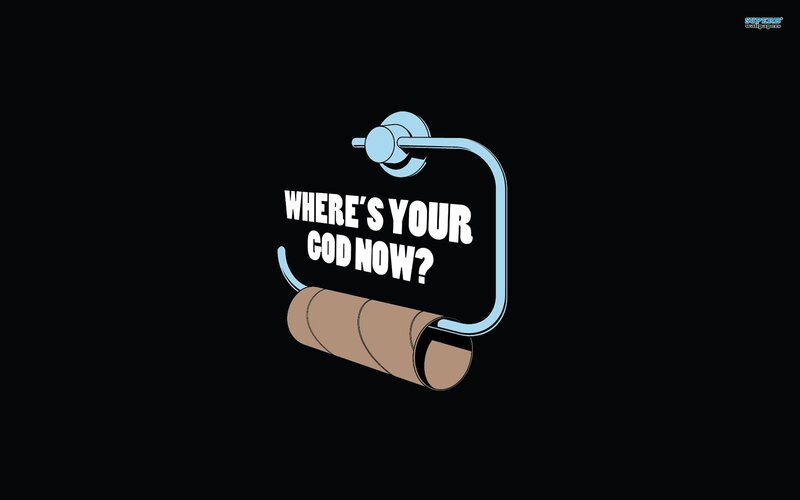 Toilet Paper Roll — Black, Humorous, Illustration
