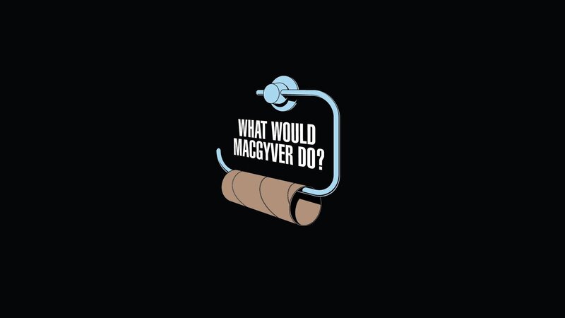 Toilet Paper Roll — Black, Humorous, Vector Art
