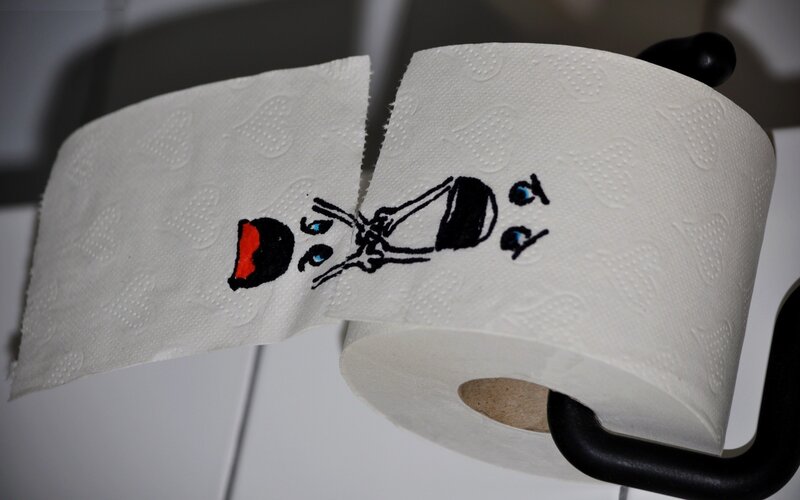 Toilet Paper Roll with Drawing